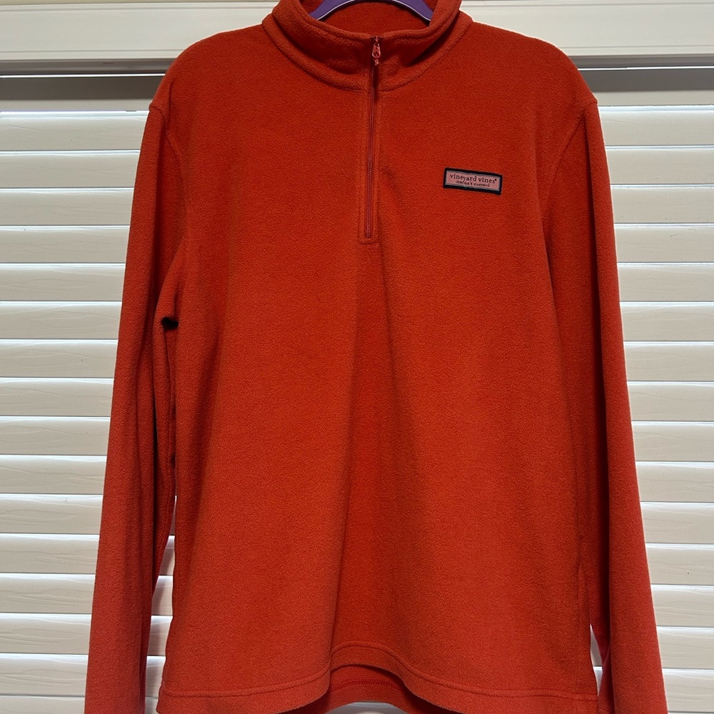 Vineyard Vines Red Zip Up Sweater